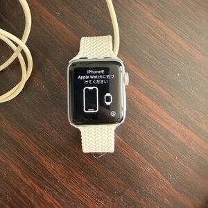 Apple Watch Series 3 Silver, White Band. Charger and charging block included